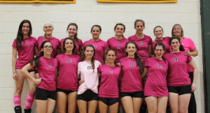 Nipmuc varsity volleyball team- photo taken after the match by Keith Brady