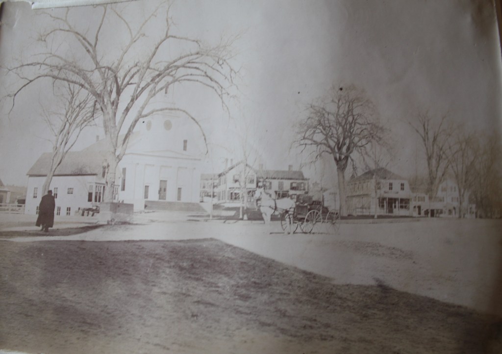 Upton Center - note horse is Perry and his team and the Congregational Church