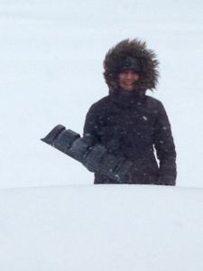 she doesn't seem to mind all the snow